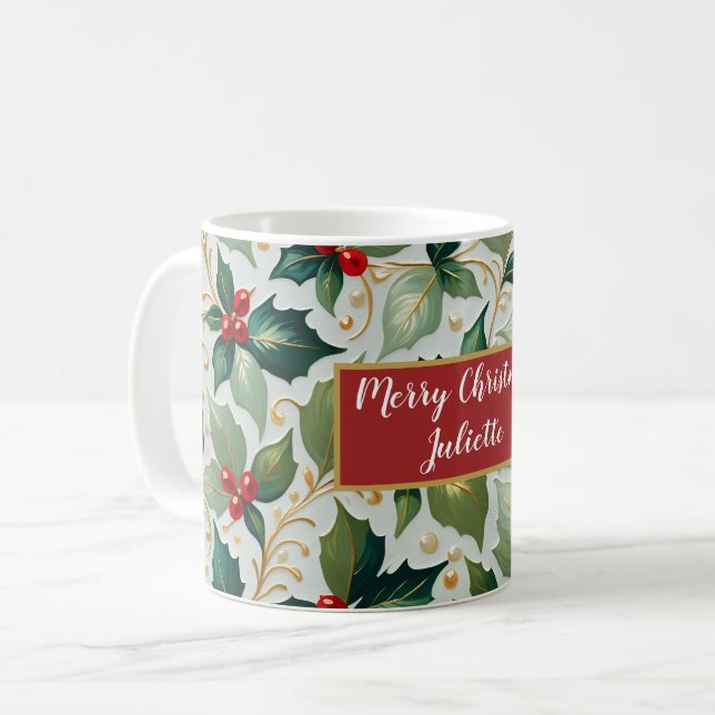 Taza De Café Navidades Holly (Anverso izquierdo)