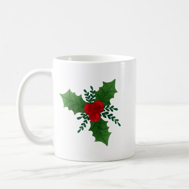 Taza De Café Navidades Holly (Izquierda)