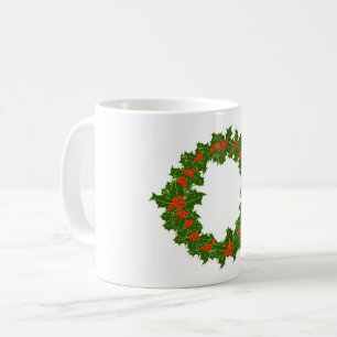 Taza De Café Navidades Holly Wreath