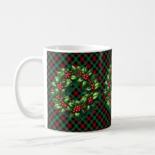 Taza De Café Navidades Holly Wreath Mug (Izquierda)