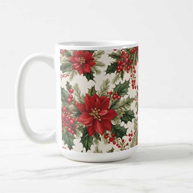 Taza De Café Navidades Holly y Berries Mug (Izquierda)