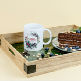 Taza De Café Navidades Holly y la corona de toros