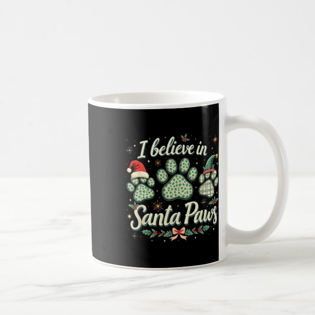 Taza De Café Navidades Hombres Santa Paw Mujer Niños Chica Tee (Derecha)