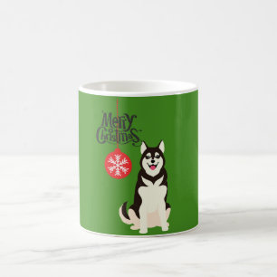 Taza De Café Navidades Husky Siberiano