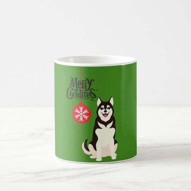 Taza De Café Navidades Husky Siberiano (Centro)