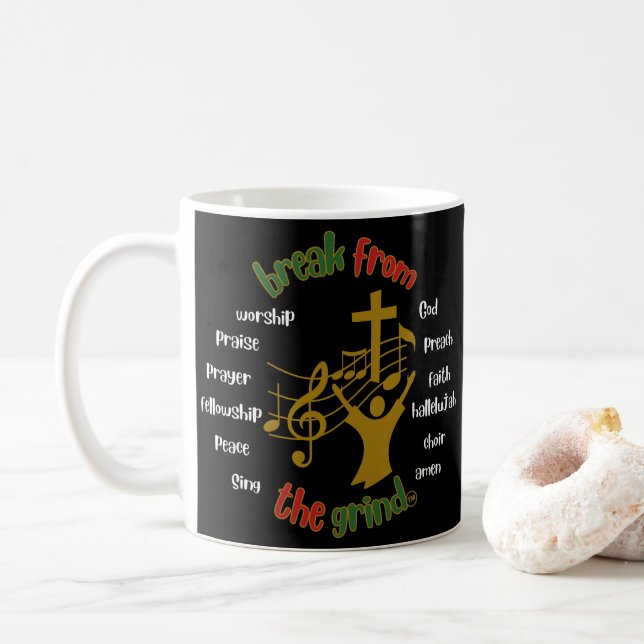 Taza De Café Navidades Iglesia de veneración BFTG Café Mug (Con donut)
