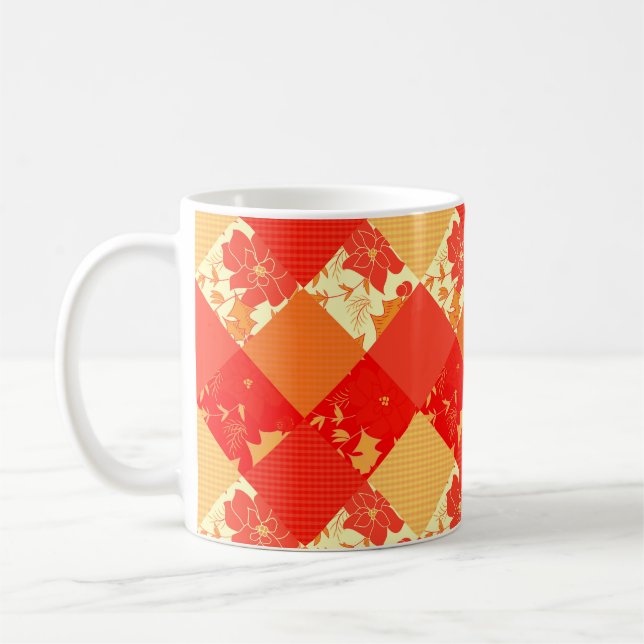 Taza De Café Navidades impecables parches de retoques de patrón (Izquierda)