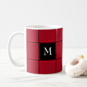 Taza De Café Navidades iniciales rojos y negros