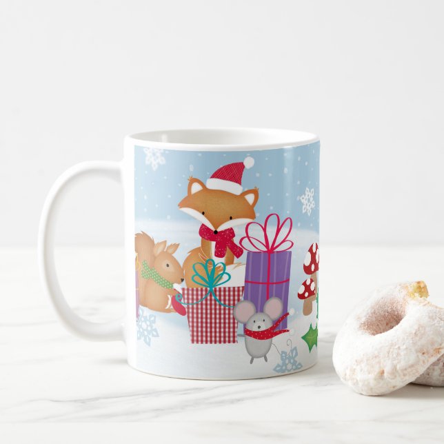 Taza De Café Navidades inteligentes Bodega de invierno Animales (Con donut)