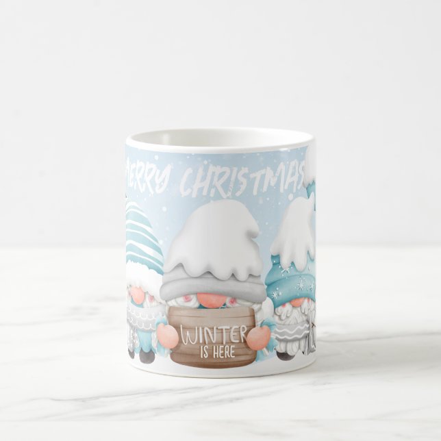 Taza De Café Navidades inteligentes, elfos de invierno y arte d (Centro)