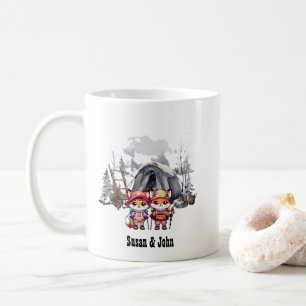 Taza De Café Navidades invierno Nieve camping Nueva pareja Fox