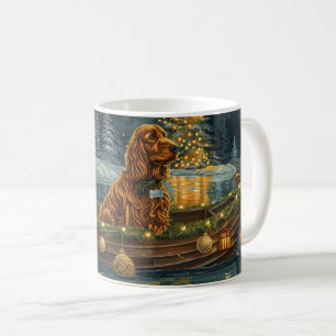 Taza De Café Navidades irlandeses de la intemperie roja