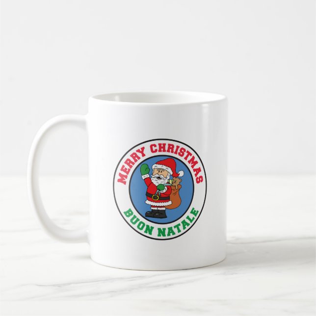 Taza De Café Navidades italianos Buon Natale Santa (Izquierda)