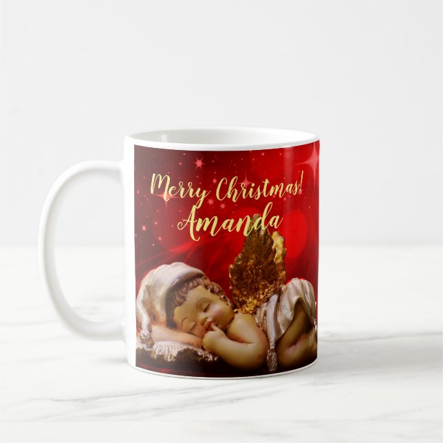 Taza De Café Navidades Jesús, Angel Bebé Durmiente (Izquierda)