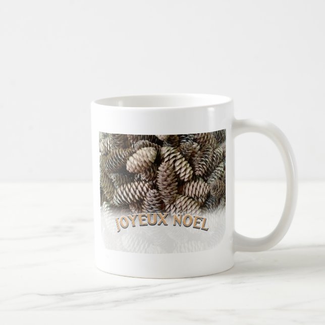 Taza De Café Navidades Joyeux Noel Holiday Pine Cone (Derecha)