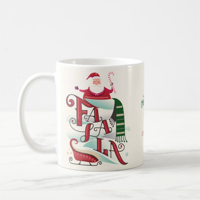 Taza De Café Navidades Karaoke Santa Kid Fa La Church Carols (Izquierda)