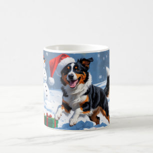 Taza De Café Navidades Kelpie australianos celebran escena de n