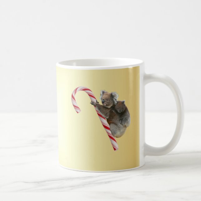 Taza De Café Navidades Koalas sobre Candy Cane (Derecha)