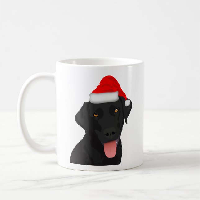 Taza De Café Navidades Labrador Negro Recuperador (Izquierda)