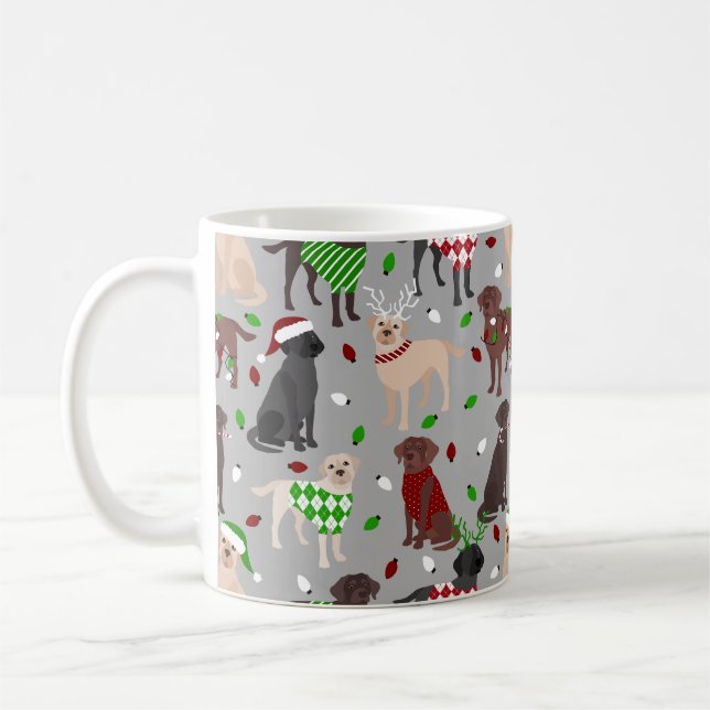 Taza De Café Navidades Labrador Recuperar café Mug (Izquierda)