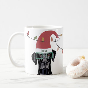 Taza De Café Navidades leales de perros iluminan a ayudante