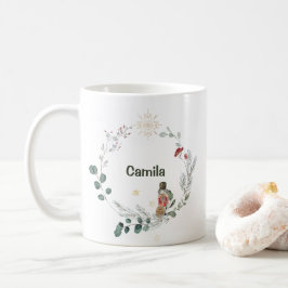 Taza De Café Navidades lindos botánicos de la acuarela de nutcr