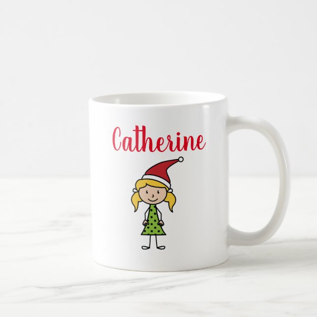 Taza De Café navidades lindos personalizados vacaciones niños p (Derecha)