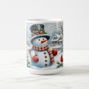 Taza De Café Navidades lindos, vintage/caprichosos/snowman inve