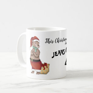 Taza De Café Navidades llevan jeans cambiantes por piernas