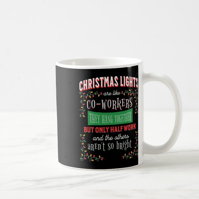 Taza De Café Navidades Luces Como Trabajadores Oficina Chiste G (Derecha)