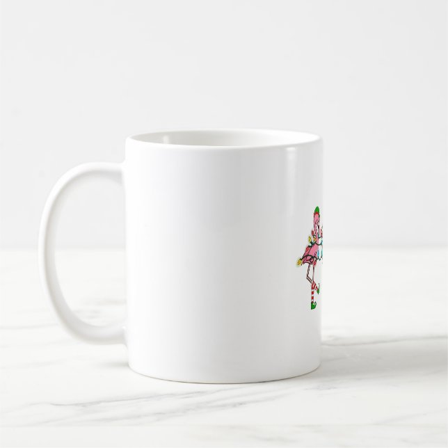 Taza De Café Navidades Luces Flamingo Rosa Santa Hat Holiday X (Izquierda)