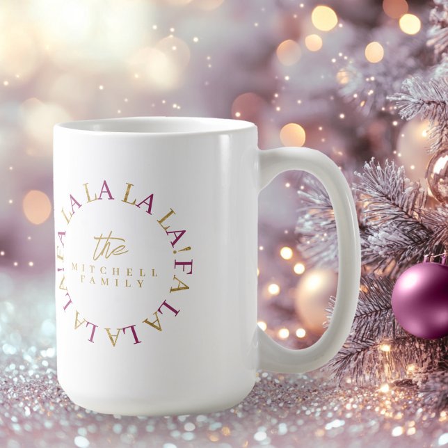 Taza De Café Navidades Magenta Gold Fa La ID1009 (Subido por el creador)