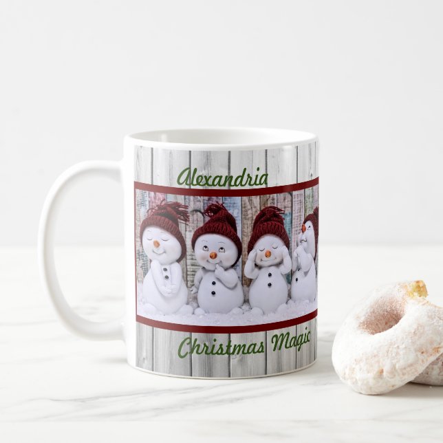 Taza De Café Navidades Magic Cuatro Novedades Felices (Con donut)