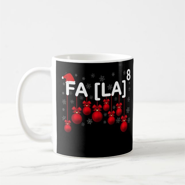 Taza De Café Navidades Math Teacher Fa La 8 Santa Hat Snowflake (Izquierda)