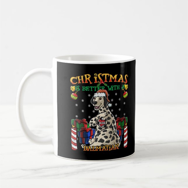 Taza De Café Navidades Mejor Con Un Papá Noel Dalmático (Izquierda)