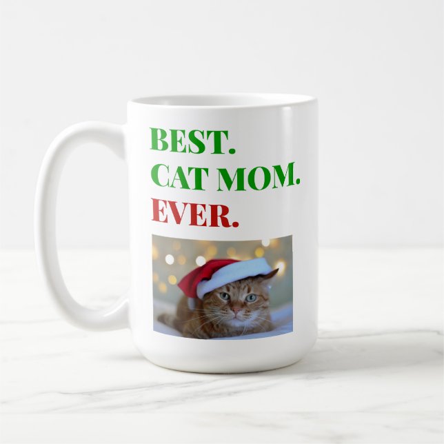 Taza De Café Navidades mejor foto de mamá gata (Izquierda)