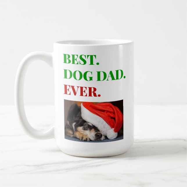 Taza De Café Navidades Mejor Foto De Papá Perro (Izquierda)