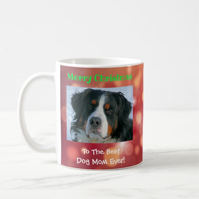 Taza De Café Navidades Mejor Madre Perro Mascota Foto (Izquierda)