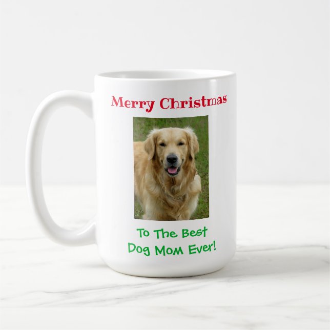 Taza De Café Navidades Mejor Madre Perro Mascota Foto (Izquierda)