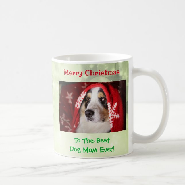 Taza De Café Navidades Mejor Madre Perro Mascota Foto (Derecha)