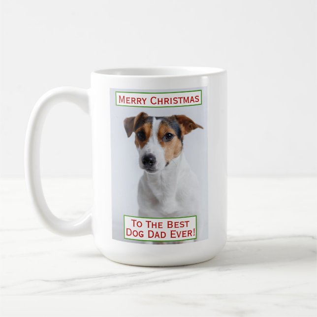 Taza De Café Navidades mejor perro papá Mascota foto (Izquierda)
