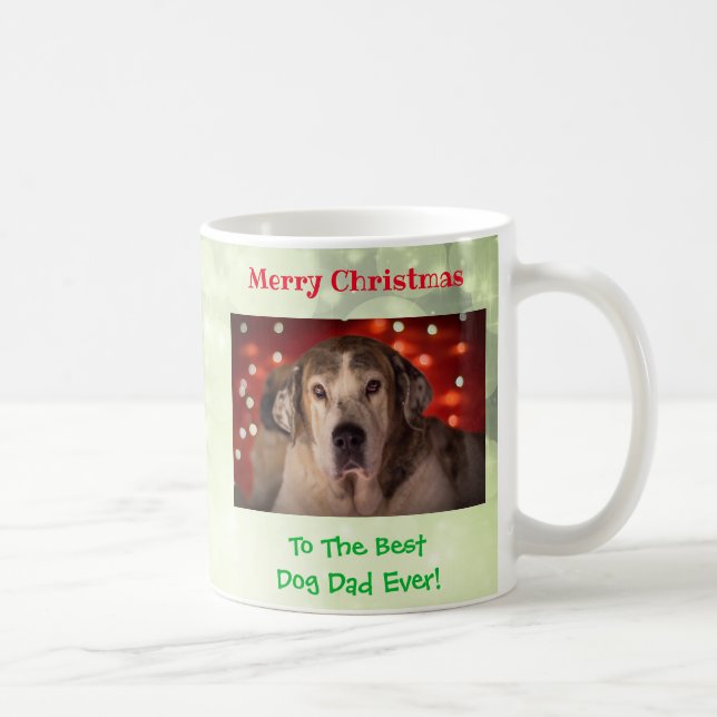 Taza De Café Navidades mejor perro papá Mascota foto (Derecha)