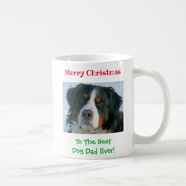 Taza De Café Navidades mejor perro papá Mascota foto (Derecha)