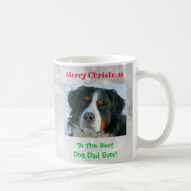 Taza De Café Navidades mejor perro papá Mascota foto (Derecha)