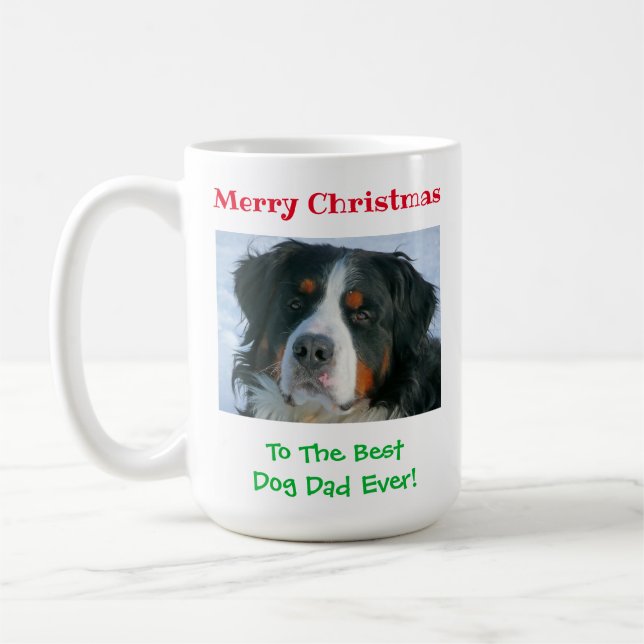 Taza De Café Navidades mejor perro papá Mascota foto (Izquierda)