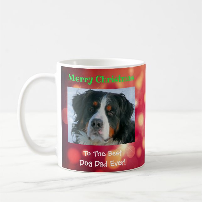 Taza De Café Navidades Mejor Perro Papá Personalizado Foto Masc (Izquierda)