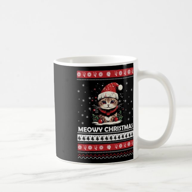 Taza De Café Navidades Meowy Cutan Gatos Y Café Feliz Navidad (Derecha)