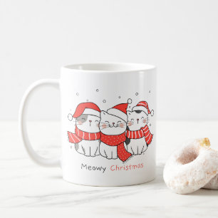 Taza De Café Navidades Meowy - Gatos festivos adorables