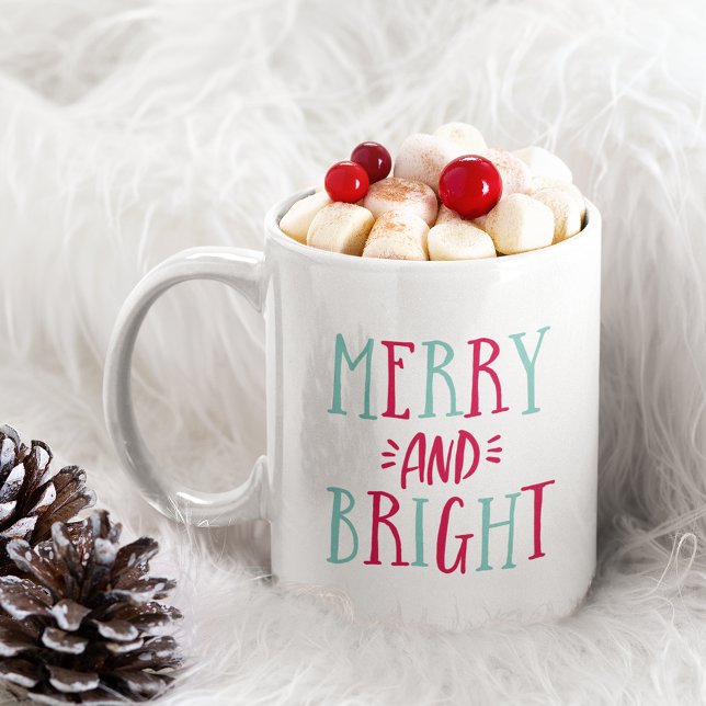 Taza De Café Navidades Merry y Bright (Subido por el creador)