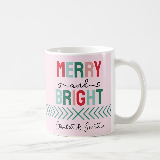 Taza De Café Navidades merry y brillantes (Derecha)